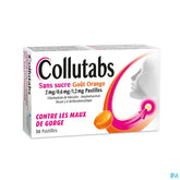 Collutabs Sans Sucre Goût Orange 2mg/0,6mg/1,2mg Pastilles